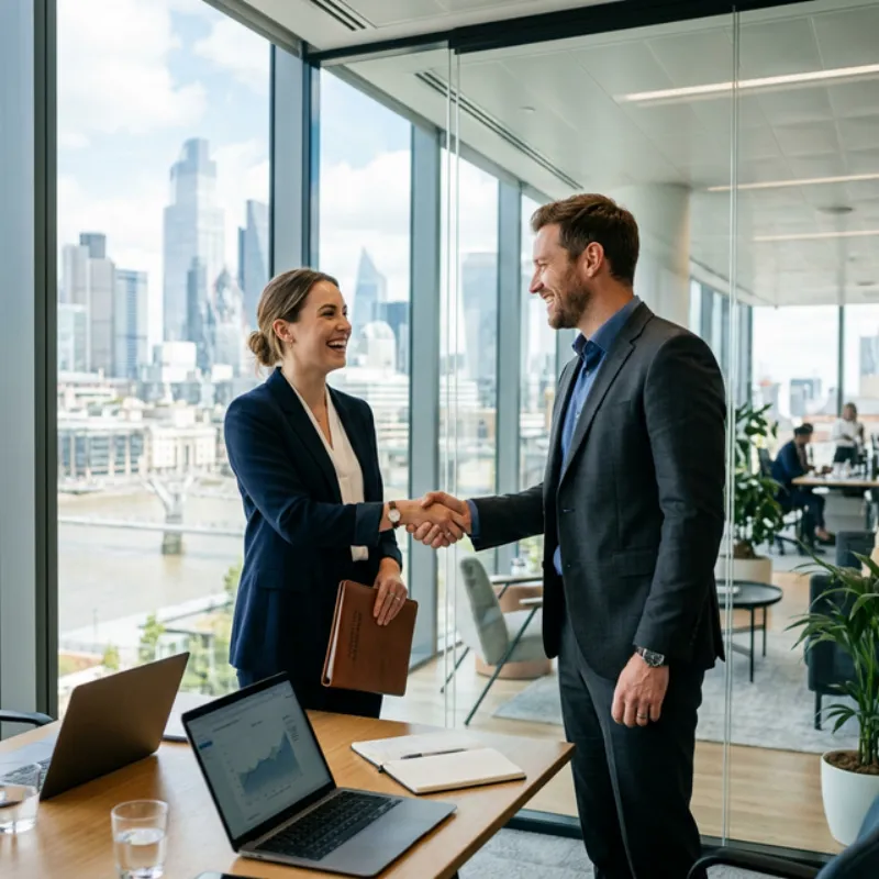 Startup founder with growing business equity